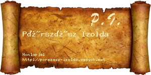 Pórszász Izolda névjegykártya